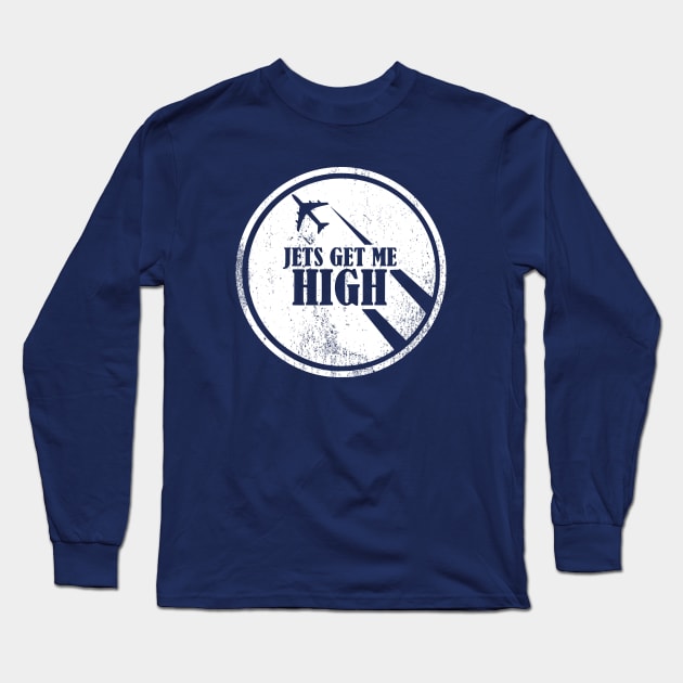 Jets Get Me High (distressed) Long Sleeve T-Shirt by TCP